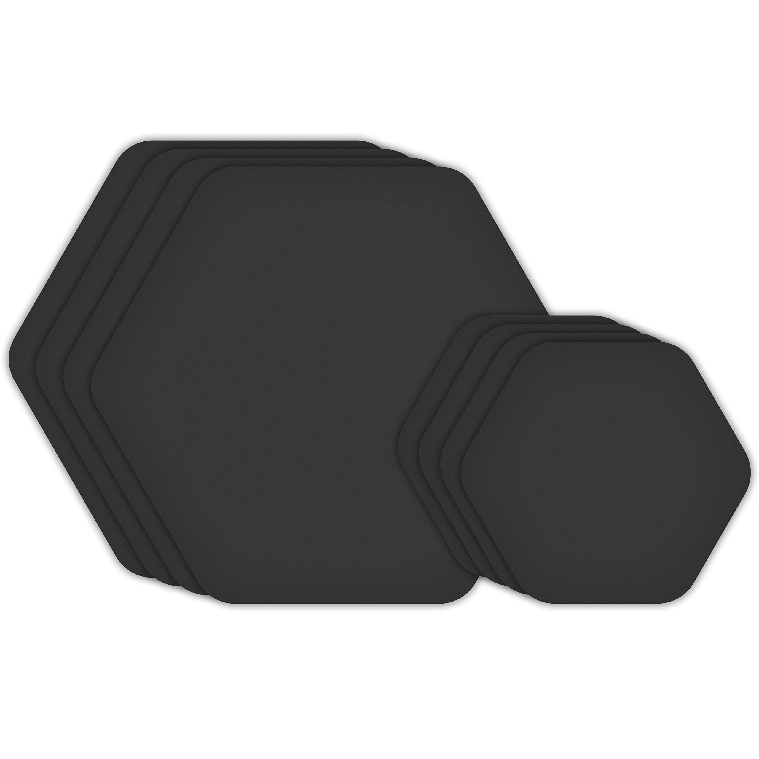 GEAR AID Tenacious Tape Hex - 2.5    & 1.5    Repair Patches (8 Patches: Four 2.5    & Four 1.5   , Black) - Peel-and-Stick Outd