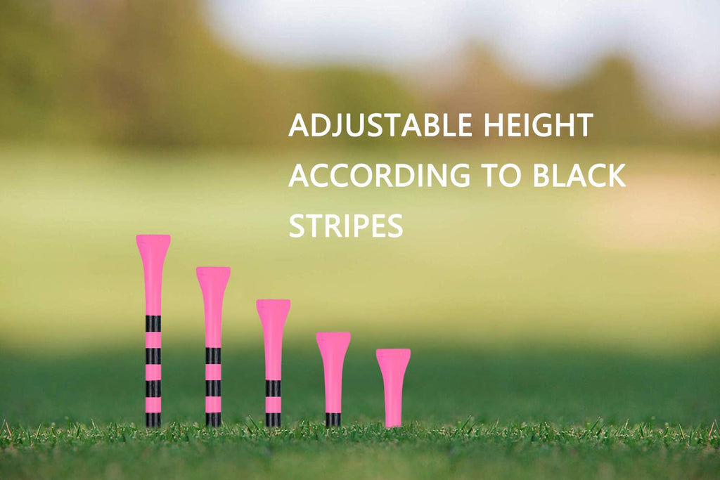 Zivisk Wooden Golf Tees 3-1/4 Inch 100 Count, 3.25'' Long Golf Wood Bamboo Tees For Women (Pink,83Mm)