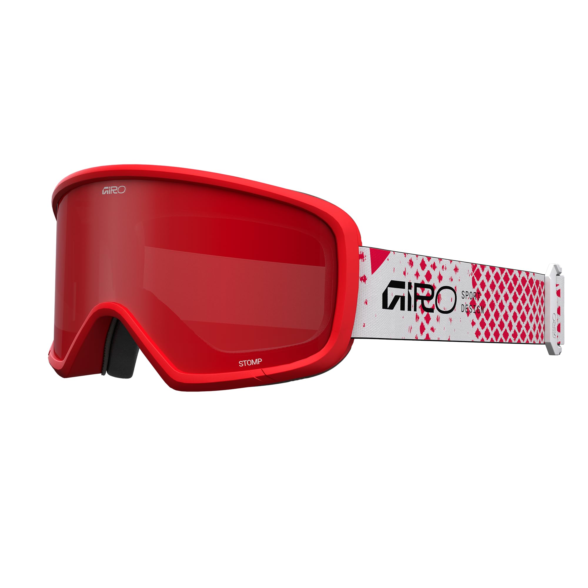 Giro Stomp Kids Ski Goggles - Snowboard Goggles for Youth, Boys & Girls - Red Fence - Amber Scarlet