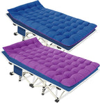 Colmerd Camping Cot With Comfortable Mattress Violet And Cerulean Cots For Sleeping Heavy Duty Camping Bed 2 Person Folding Cot