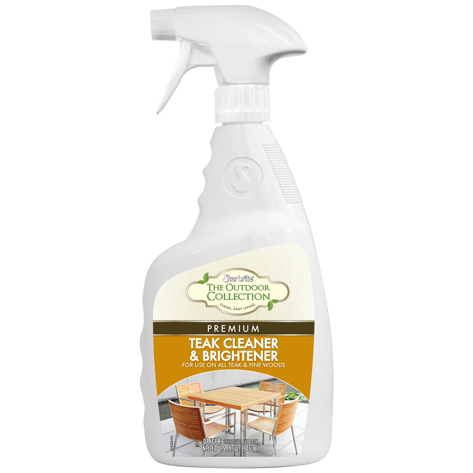 Star Brite Outdoor Collection Teak Cleaner & Brightener - One-Step Teak Restoration, Renew Weathered, Gray Teak For Refinishing