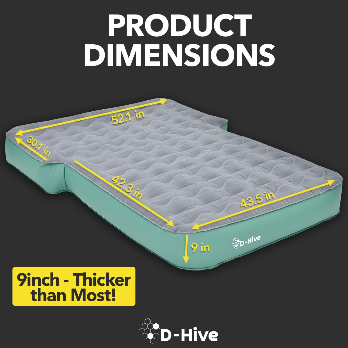 D-Hive Suv Air Mattress, Ultra-Thick Material Extra-High Car Air Mattress, Suv Mattress For Toyota 4Runner, Jeep Wrangler Air Ma