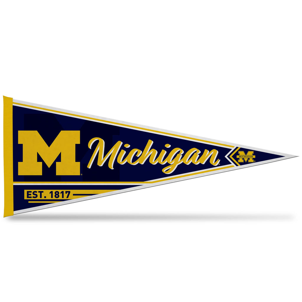 Rico Industries Ncaa Michigan Wolverines Classic 12'' X 30'' Felt Wall D  Cor Pennant - Great For Home/Bed Room/Man Cave D  Cor