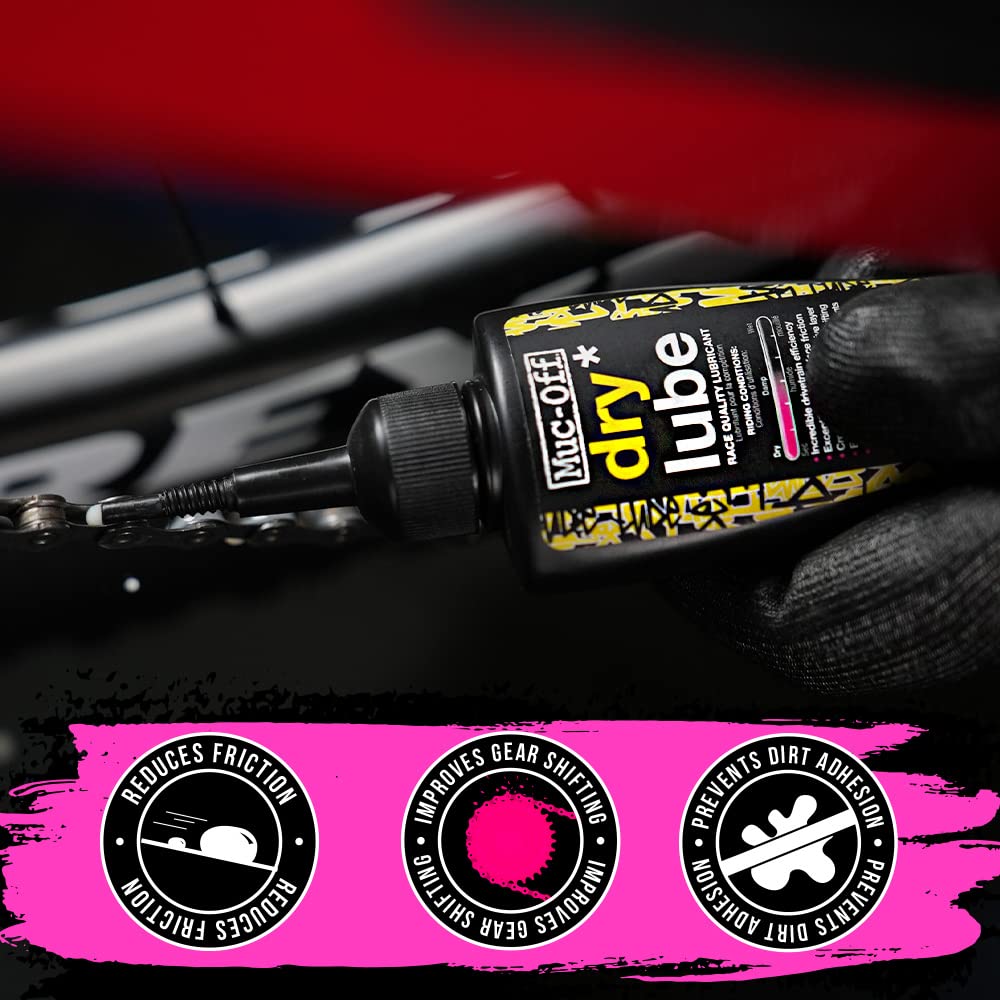 Muc-Off Dry Chain Lube, 50 Milliliters - Biodegradable Bike Chain Lubricant, Suitable For All Types Of Bike - Formulated For Dry