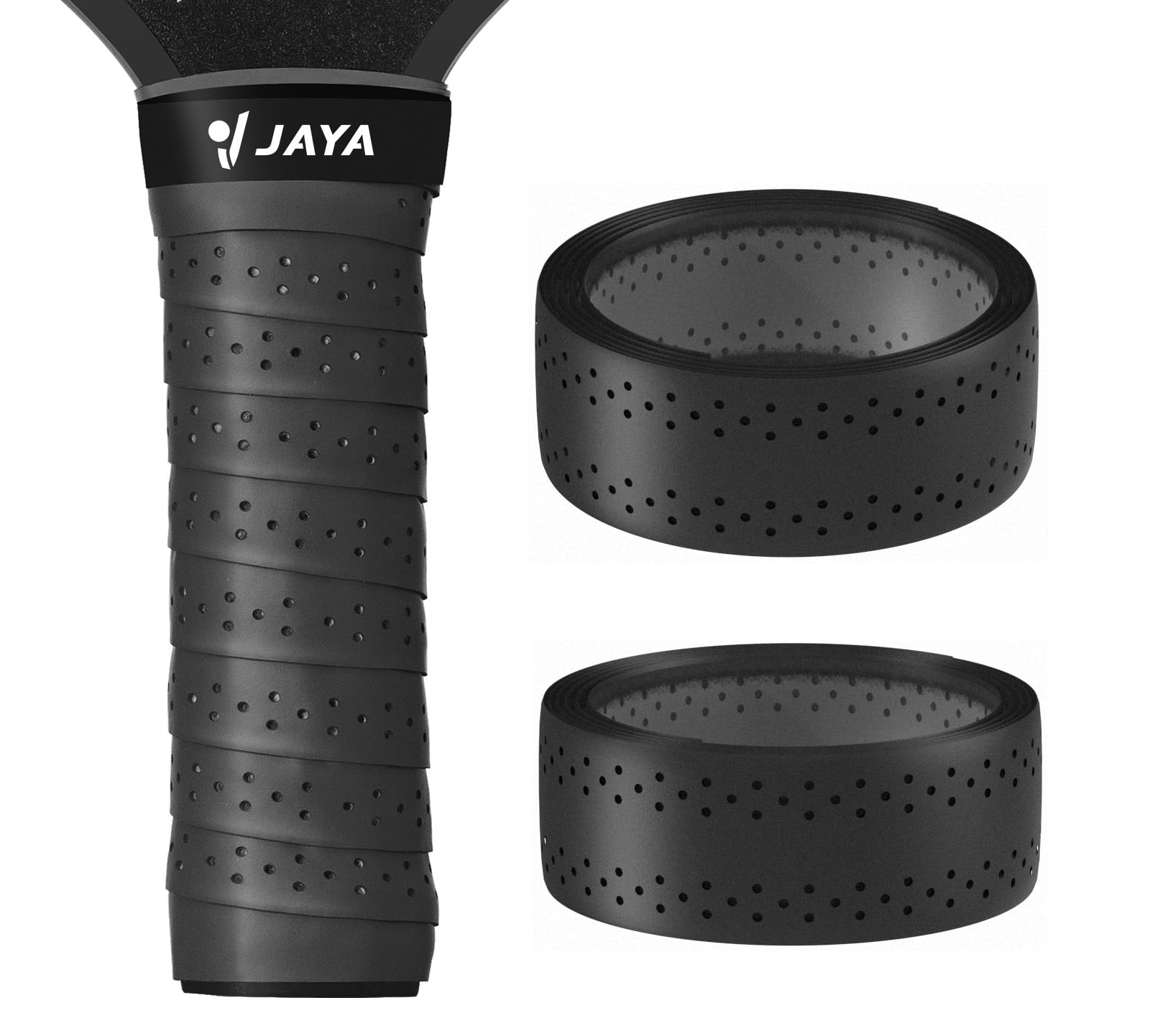 JAYA Pickleball Paddle Grip Tape, Pack of 2 Pickleball Overgrip Wrap, Black