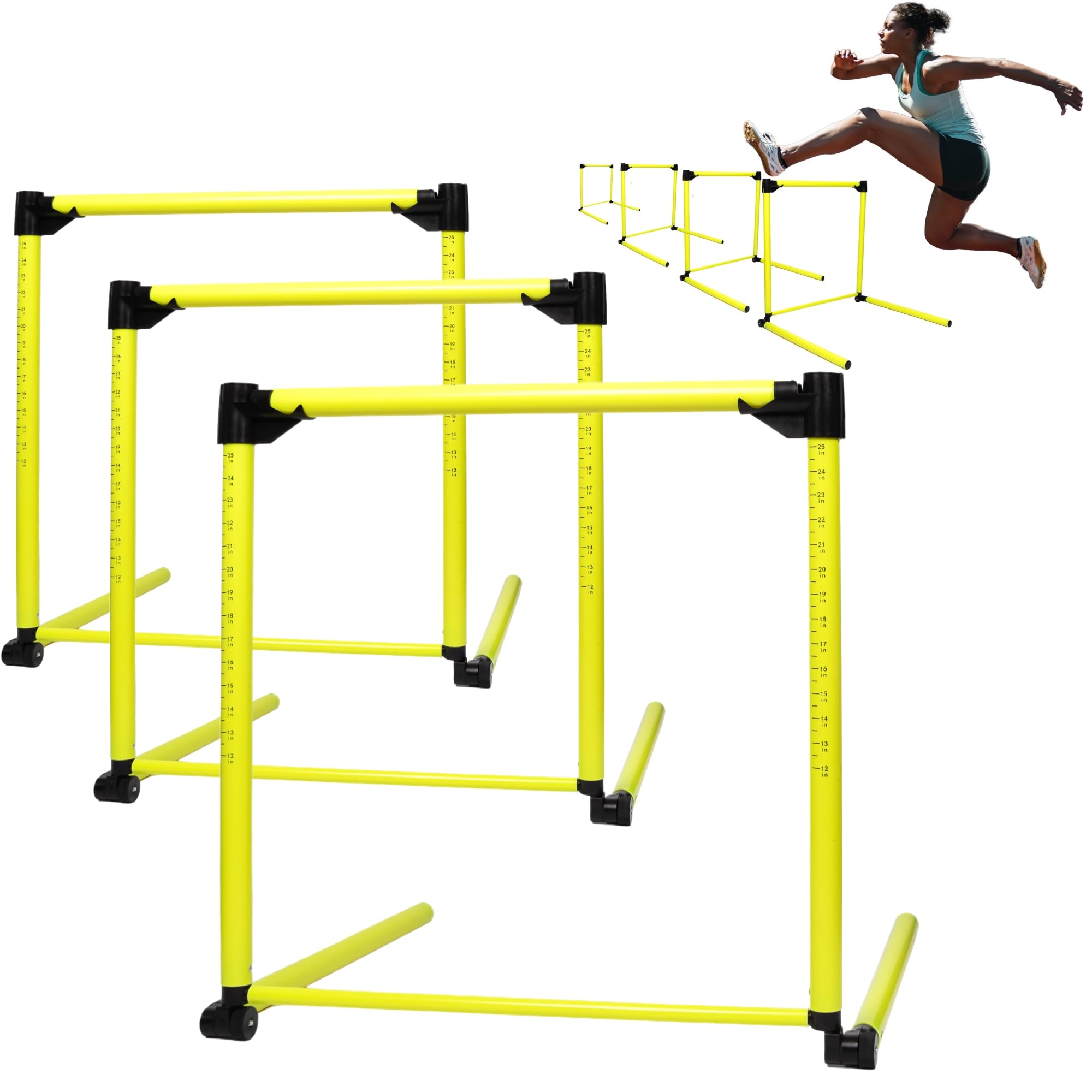 Nbguigdstr 3Pcs Hurdles Training Equipment, Adjustable Height Hurdles Track And Field, Agility Speed Jumping Training Equipment
