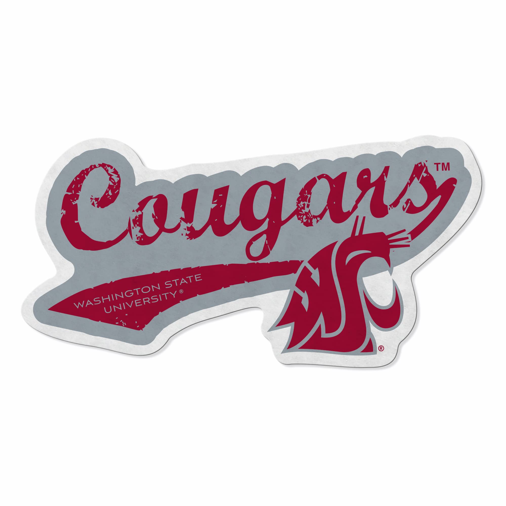 Rico Industries Ncaa Washington State Cougars Distressed Shape Cut Pennant - Home And Living Room D  Cor - Soft Felt Ez To Hang
