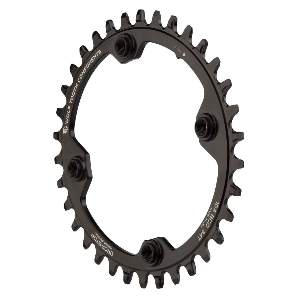 Wolf Tooth Elliptical Mountain Bike 104 Bcd Drop-Stop Oval Chainring (32 Tooth, Powertrac, Mtb)