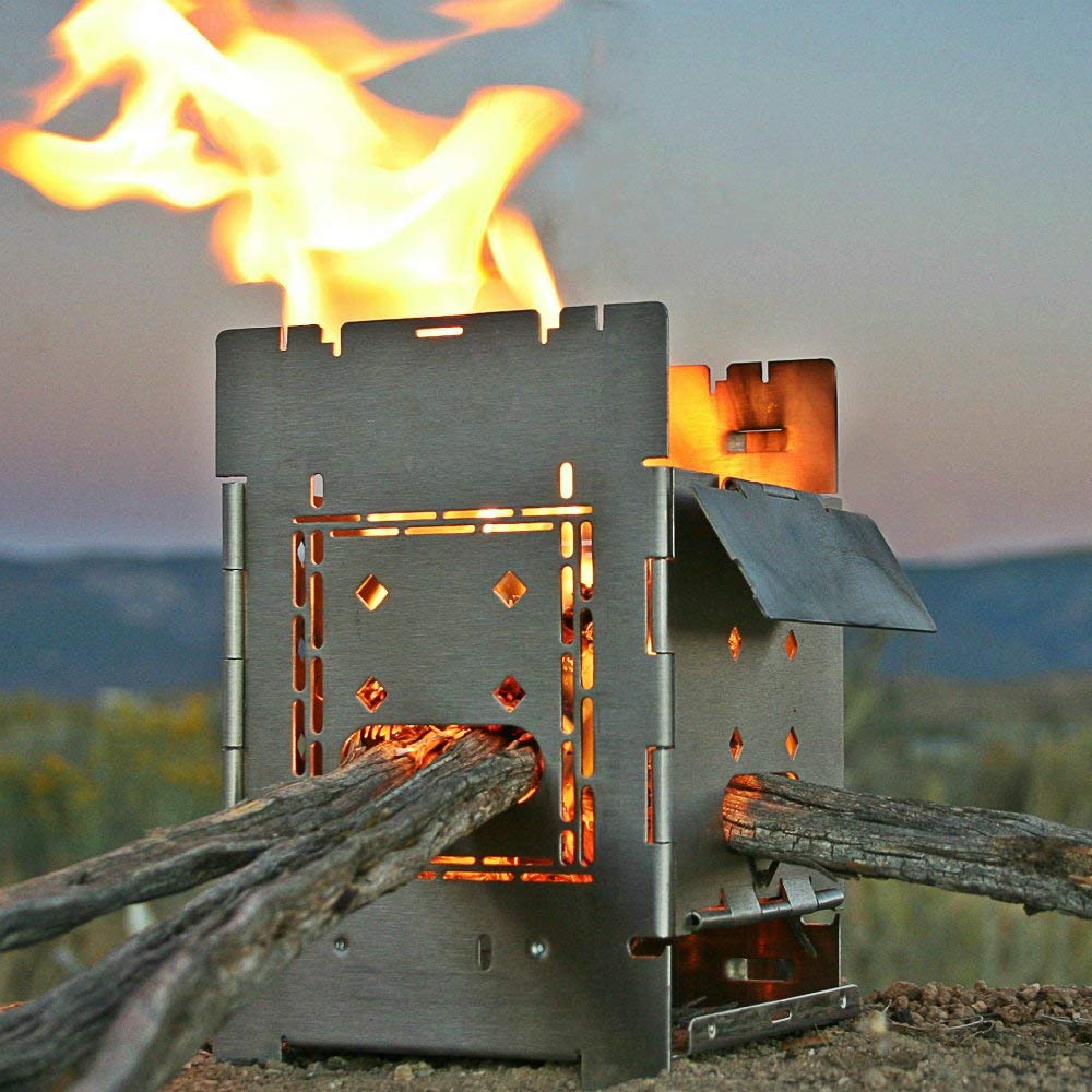 Firebox Bushcraft Camp Stove Kit - Wood Burning/Multi Fuel - Collapsible/Folding - Portable Campfire - Model Gen 2 5 Inch / G2-5