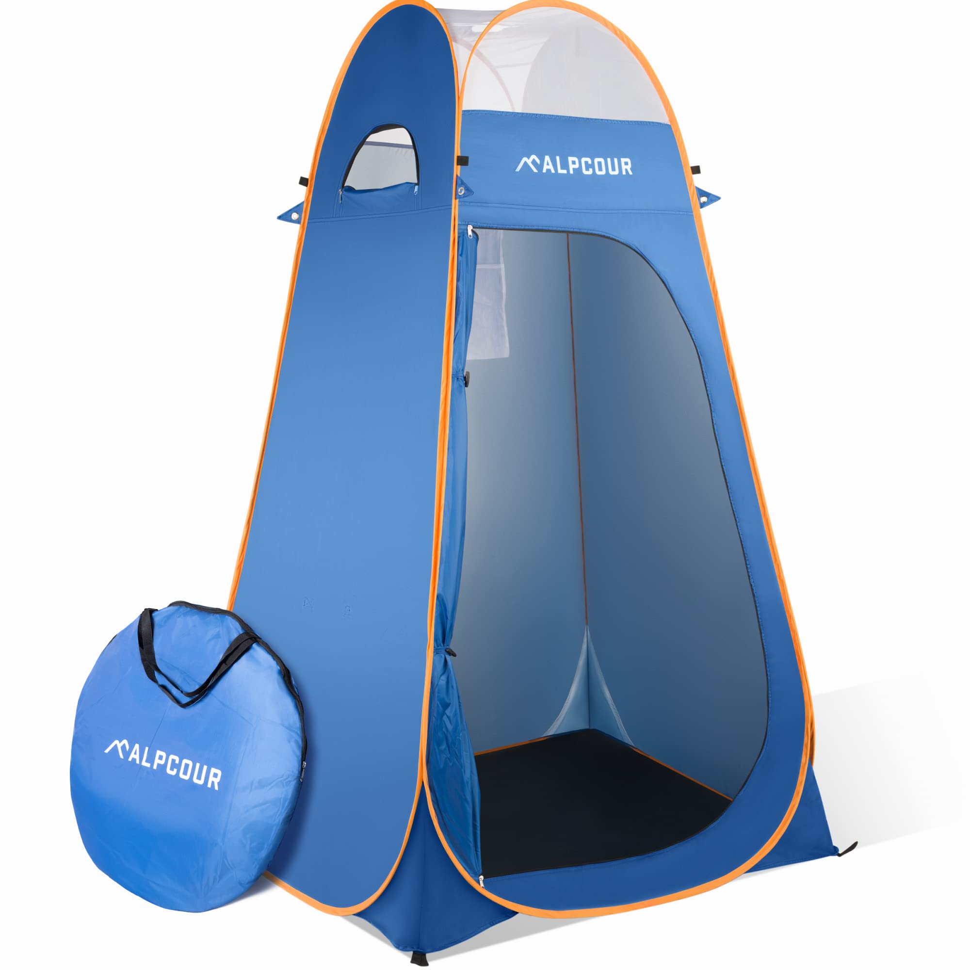 Alpcour Portable Pop Up Tent - Privacy Tent for Portable Toilet, Shower and Changing Room for Camping and Outdoors - Spacious, E