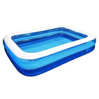 Giant Inflatable Kiddie Pool - Family And Kids Inflatable Rectangular Pool - 10 Feet Long (120'' X 72'' X 20'')