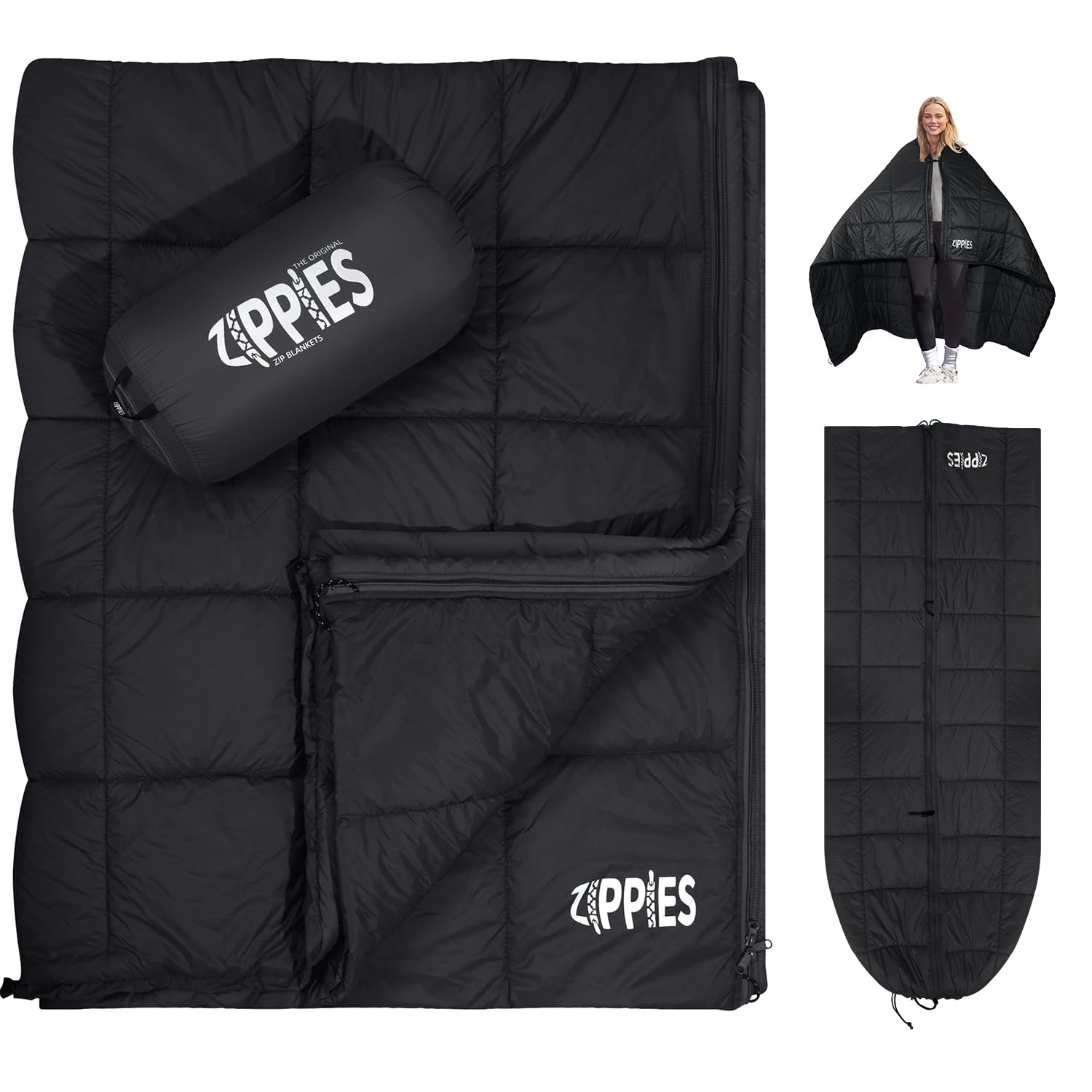 3M Thinsulate Insulation Puffy Camping Blanket For Cold Weather, Queen Size Warm Camping Quilt With Zipper, Waterproof Outdoor S