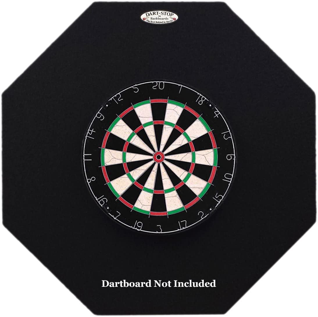 Dart-Stop 36 Inch Black Octagon Pro Dart Board Back Board  Wall Protector  Dartboard Surround