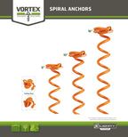 Liberty Outdoor Ancfr10-Org-A Folding Ring Spiral Ground Anchor, Orange, 10-Inch, Single