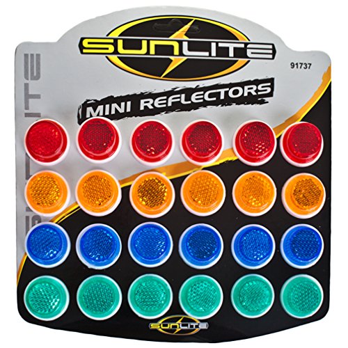 Sunlite Carded 1'' Reflectors, Card Of 24, Assorted Colors