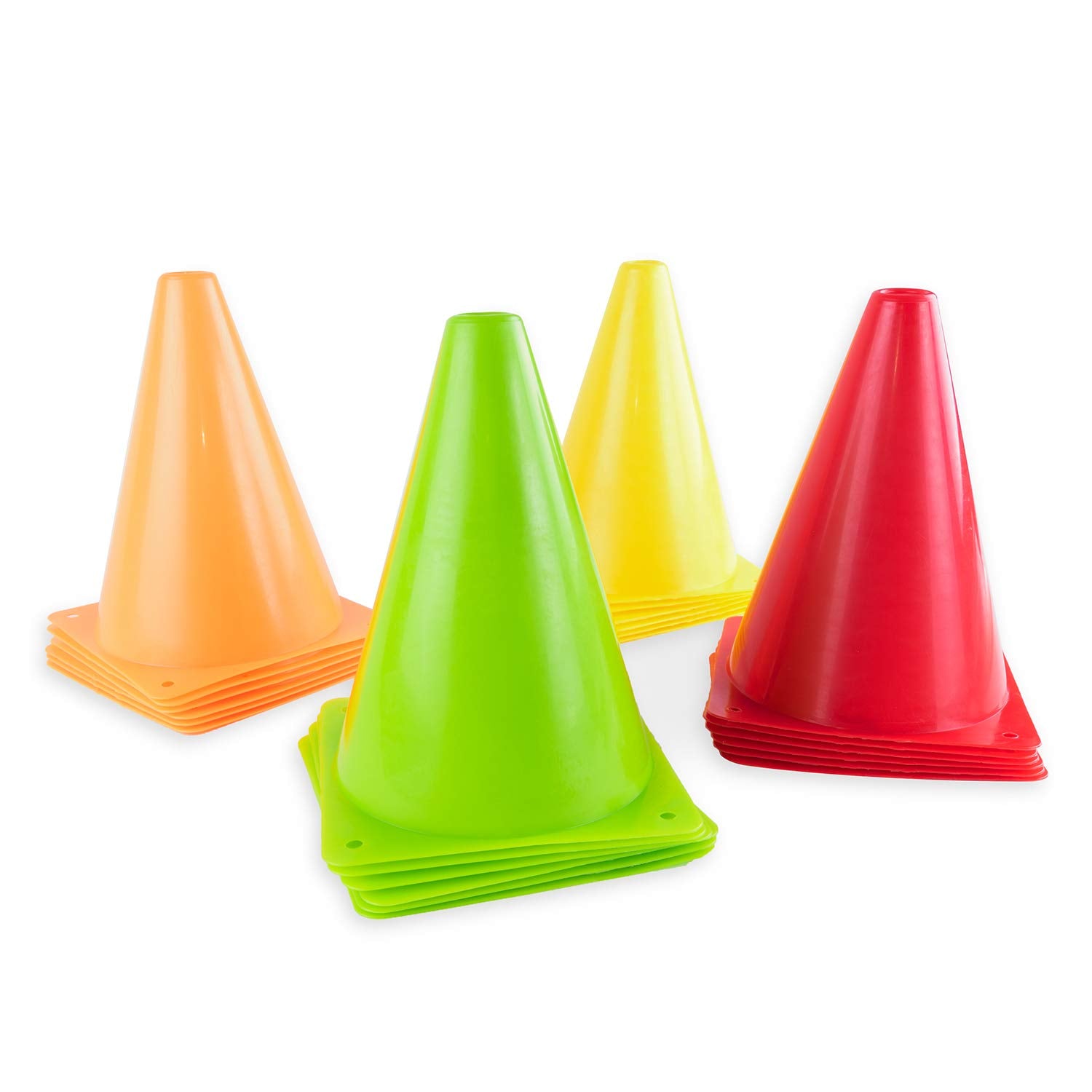 Super Z Outlet 7.5'' Bright Neon Colored Orange, Yellow, Red, Green Cones Sports Equipment For Fitness Training, Traffic Safety