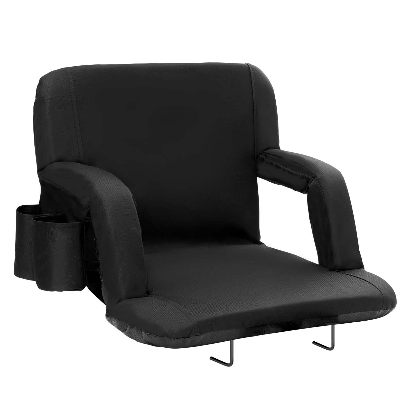 Vevor Stadium Seat With Back Support, Wide Bleacher Seat Back, Folding Padded Cushion Stadium Chair, Portable Reclining Chair Wi