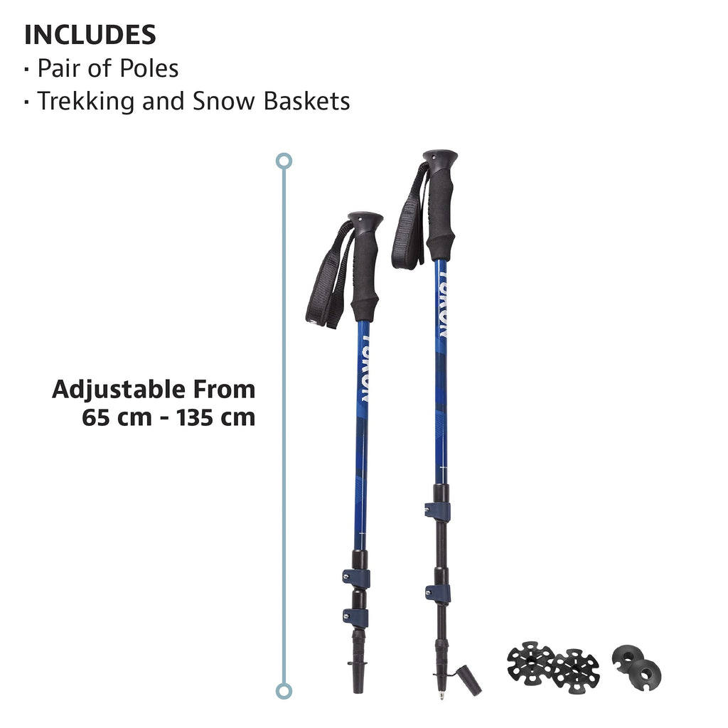Yukon Charlies Advanced Trekking Poles, Fast Lock Adjustment System, Trekking And Snow Baskets Included