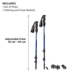 Yukon Charlies Advanced Trekking Poles, Fast Lock Adjustment System, Trekking And Snow Baskets Included