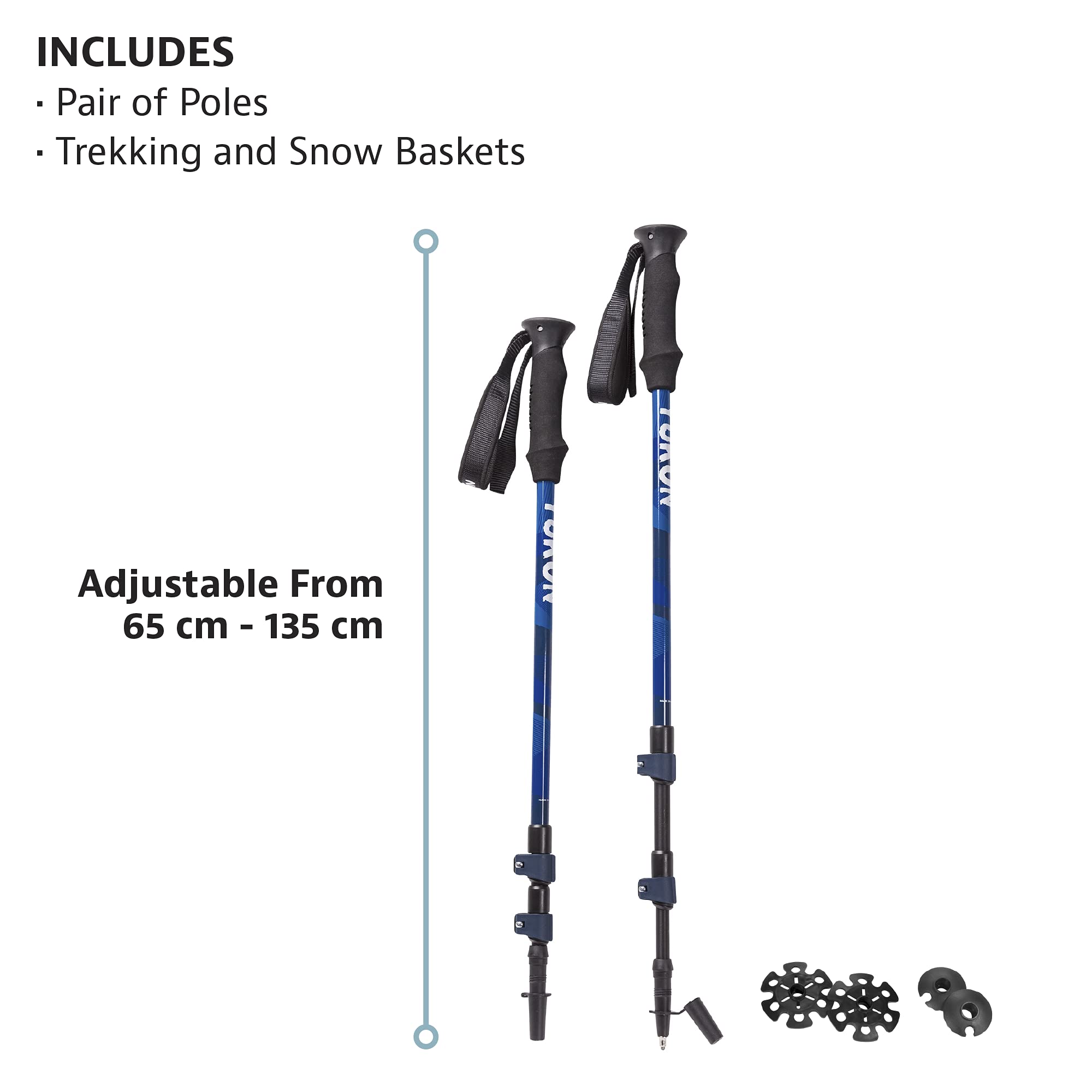 Yukon Charlies Advanced Trekking Poles, Fast Lock Adjustment System, Trekking And Snow Baskets Included