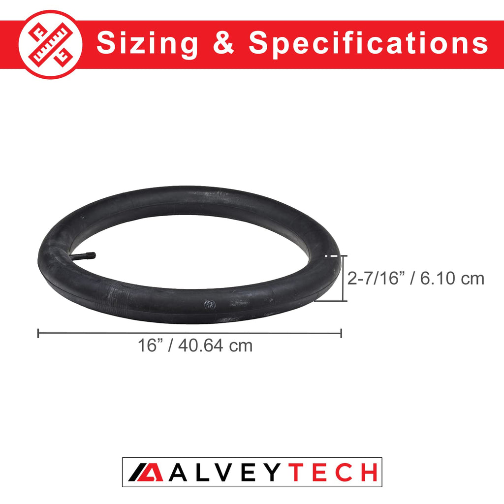 Alveytech 16X2.4 Inner Tube With Straight Valve Stem - Replacement Tubes For The Razor Mx500 And Mx650 Dirt Rocket Mini Bike, El