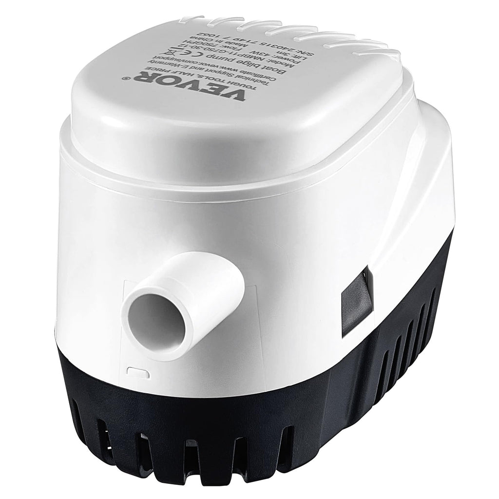 Vevor Bilge Pump, 750Gph 12V Automatic Submersible Boat Bilge Water Pump With Float Switch, 0.7'' Outlet Diameter, Small Boat Bi