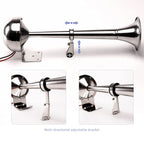 Farbin Boat Horn Waterproof Stainless Steel Dual Trumpet,Electric Horn For 12V Boats Ship Sailboat Yacht Off-Road Vehicle Truck