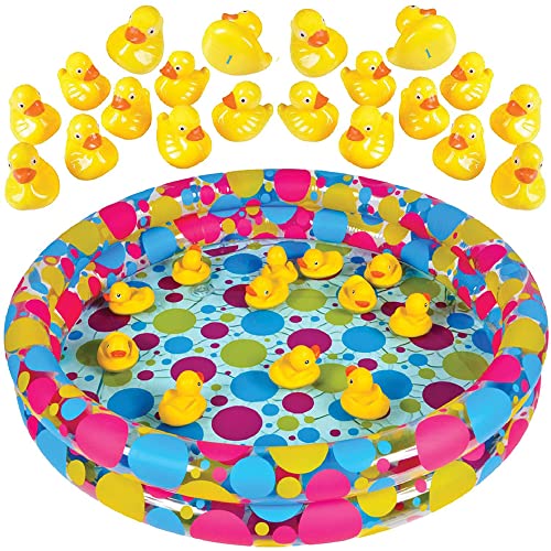 Gamie Duck Pond Matching Game For Kids Includes 20 Plastic Ducks With Numbers And 3    X 6    Inflatable Pool - Fun Memory Game 