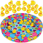 Gamie Duck Pond Matching Game For Kids Includes 20 Plastic Ducks With Numbers And 3    X 6    Inflatable Pool - Fun Memory Game 