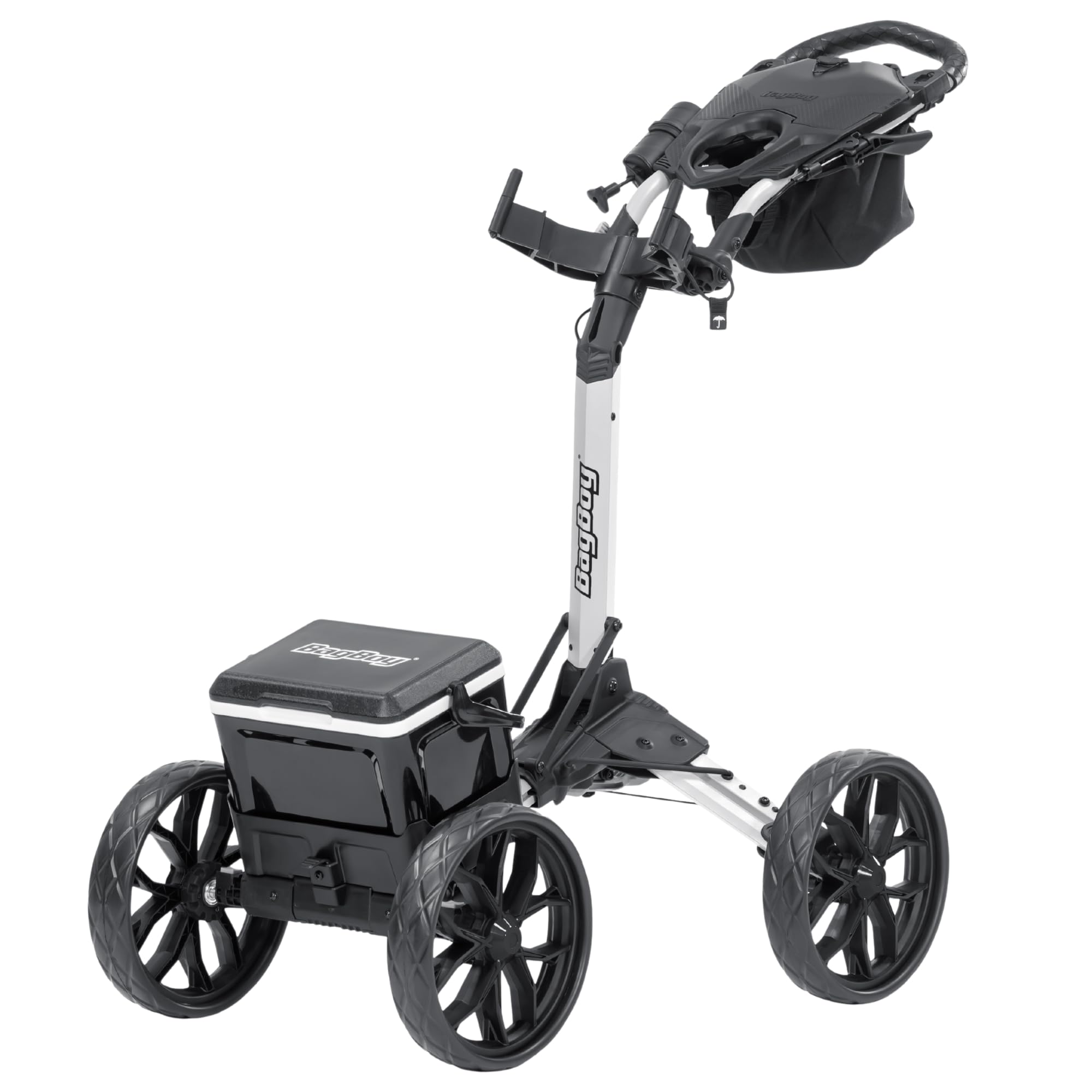 Bag Boy Disc Golf Quad Cart, Pro, White/Black