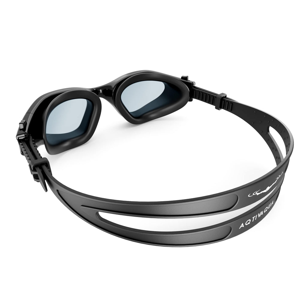 Aqtivaqua Swimming Goggles Swim Goggles For Adults Men Women Kids Youth Girls Boys Children Dx (Clear-Lenses All Black-Frame)