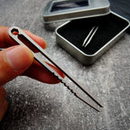 Canku 2Pcs Mini Tweezers Portable Titanium Alloy Edc Survival Camping Outdoor Travel Tool(Silver)