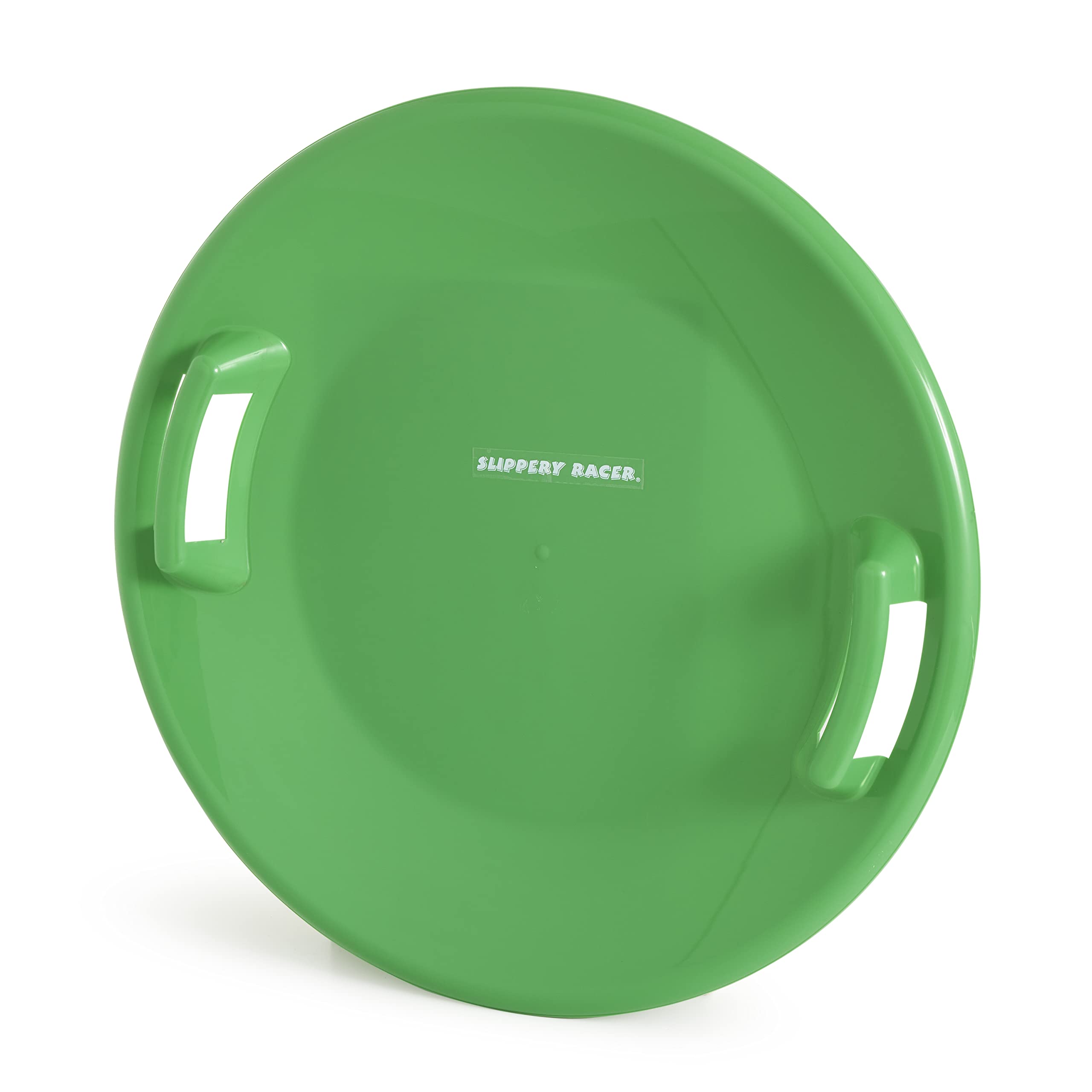 Slippery Racer Heavy-Duty Cold Resistant Downhill Pro Plastic Outdoor Winter Saucer Disc Snow Sled With Handles, Green