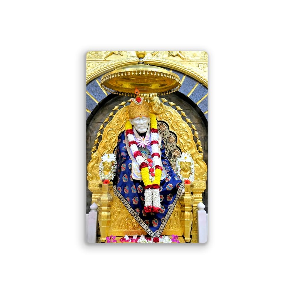 EVERCAREGIFTS Shirdi Sai Baba Fridge Magnet God Photo Refrigerator Magnet Pooja Room Decoration Fridge Magnet Religious Return G