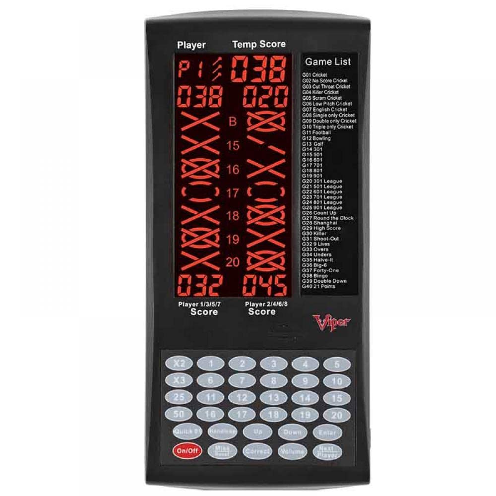 Viper Proscore Digital Dart Scorer Electronic Dartboard Scoreboard For Up To 8 Players, With 40 Games And 655 Game Options, Incl