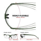 Xaegistac Shooting Glasses With Case Anti Fog Hunting Safety Glasses For Men Women (Clear Lens-Green Frame)