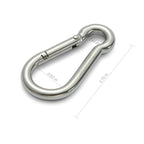 Sprookber Stainless Steel Spring Snap Hook Carabiner - 304 Stainless Steel Caribeener Clips, Set Of 6