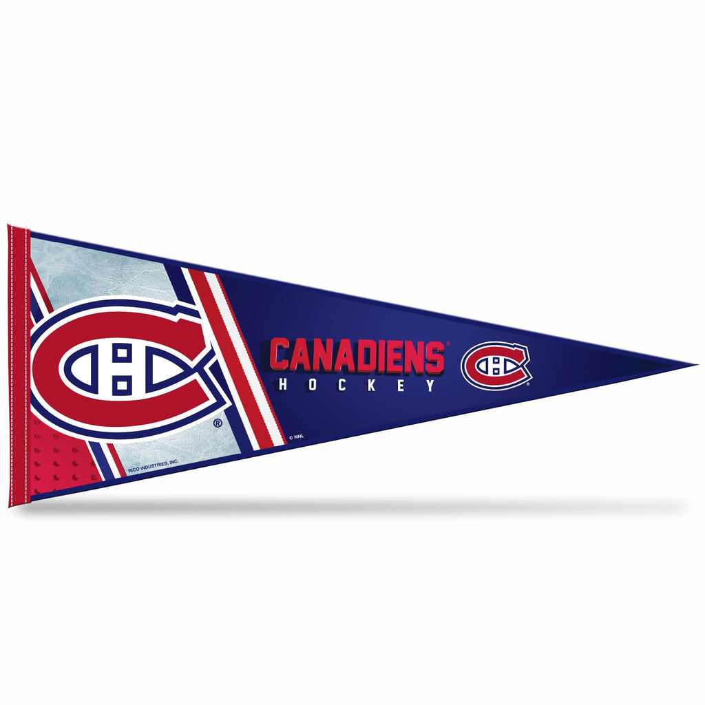 Rico Industries Nhl Hockey Montreal Canadiens Primary 12'' X 30'' Felt Wall D  Cor Pennant - Great For Home/Bed Room/Man Cave D