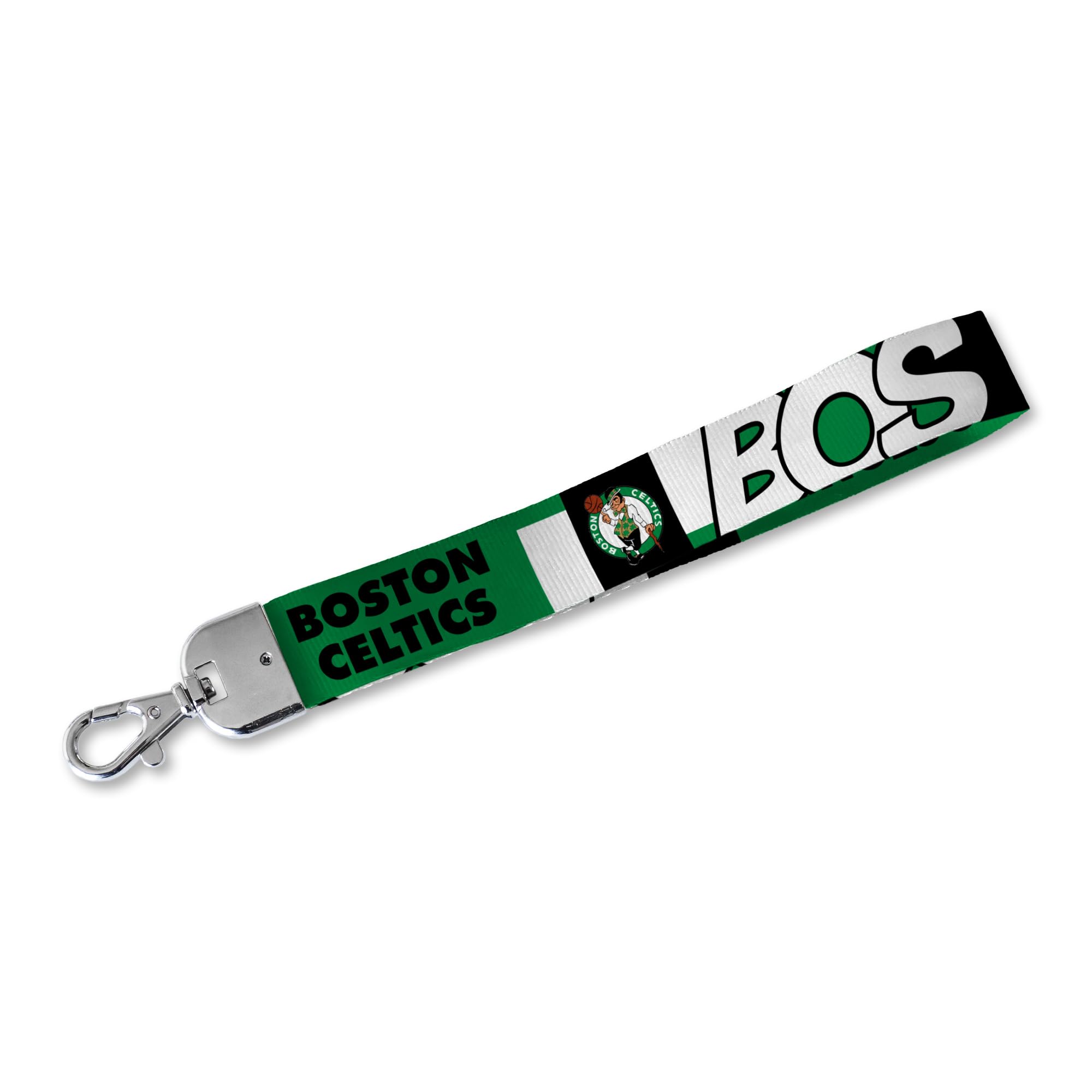 Rico Industries Nba Basketball Boston Celtics Wrist Lanyard Key Chain, Cute Wristlet Strap Keychain Holder For Women Men Car Key