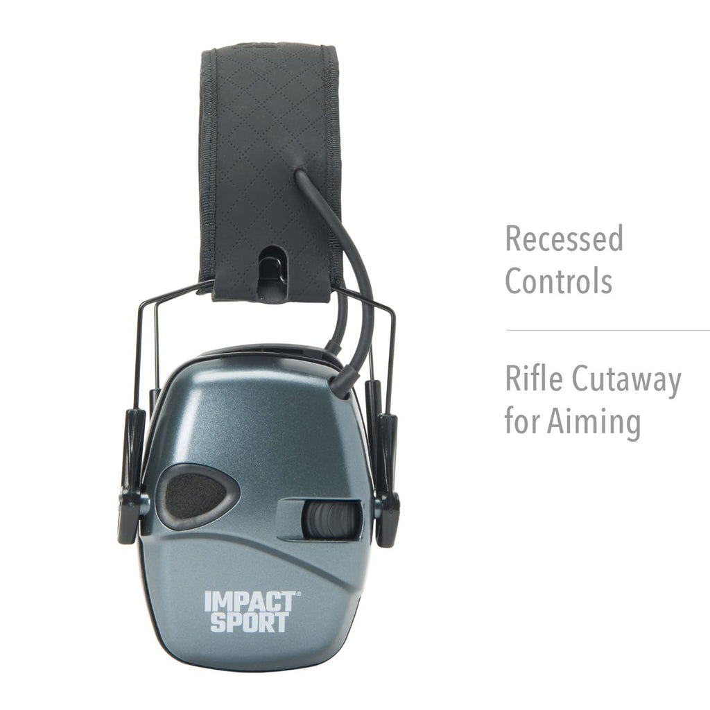 Howard Leight Honeywell Ademco Howard Leight Impact Sport With Bluetooth, Metallic Charcoal Gray With Cooling Gel Ear Pads (R-02