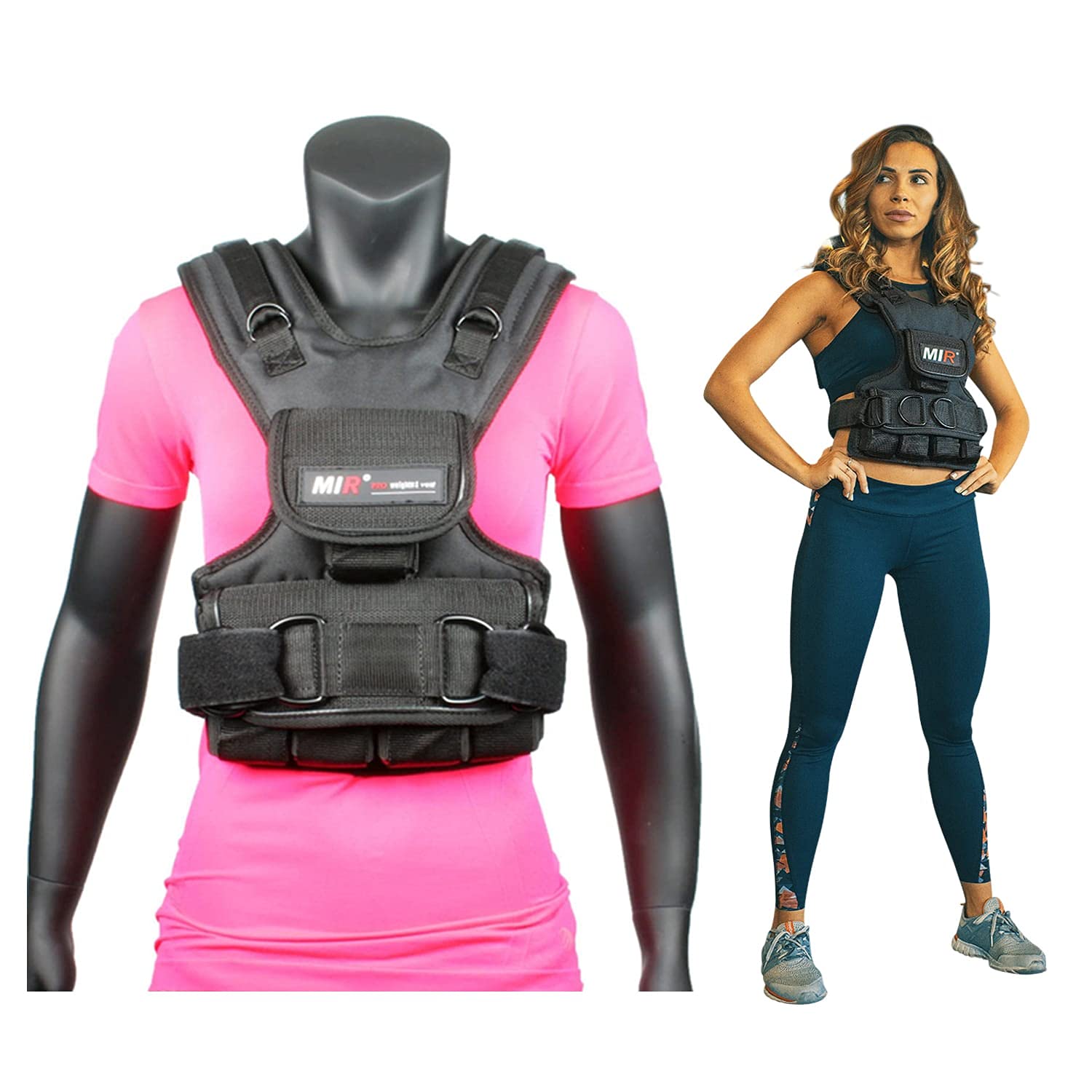 MIR 30lbs Women Adjustable Weighted Vest,Black