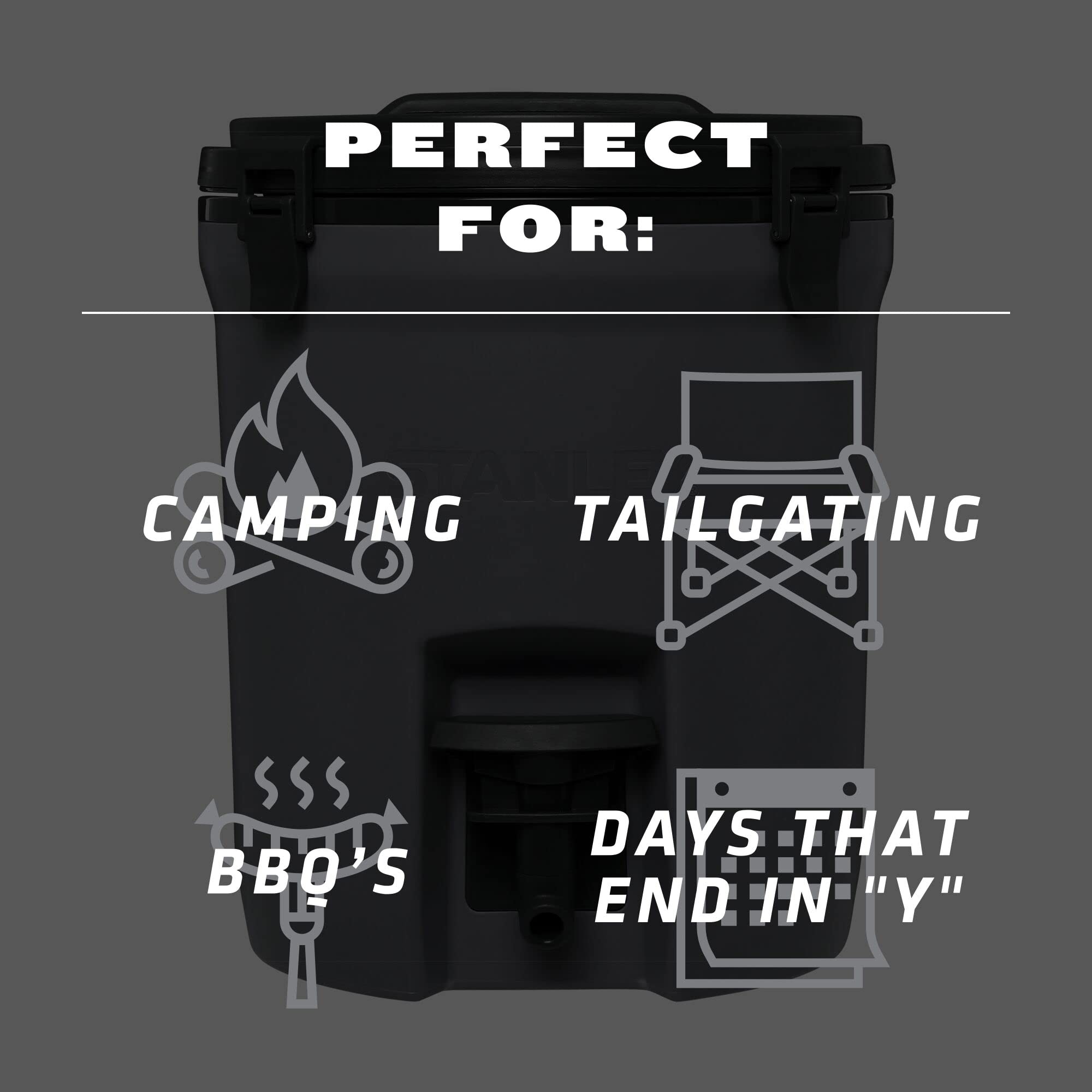 Stanley Adventure Fast Flow Water Jug 2 Gallon Leakproof Ice Water Dispenser Insulated Beverage Cooler Easy Pour Spigot and Latc