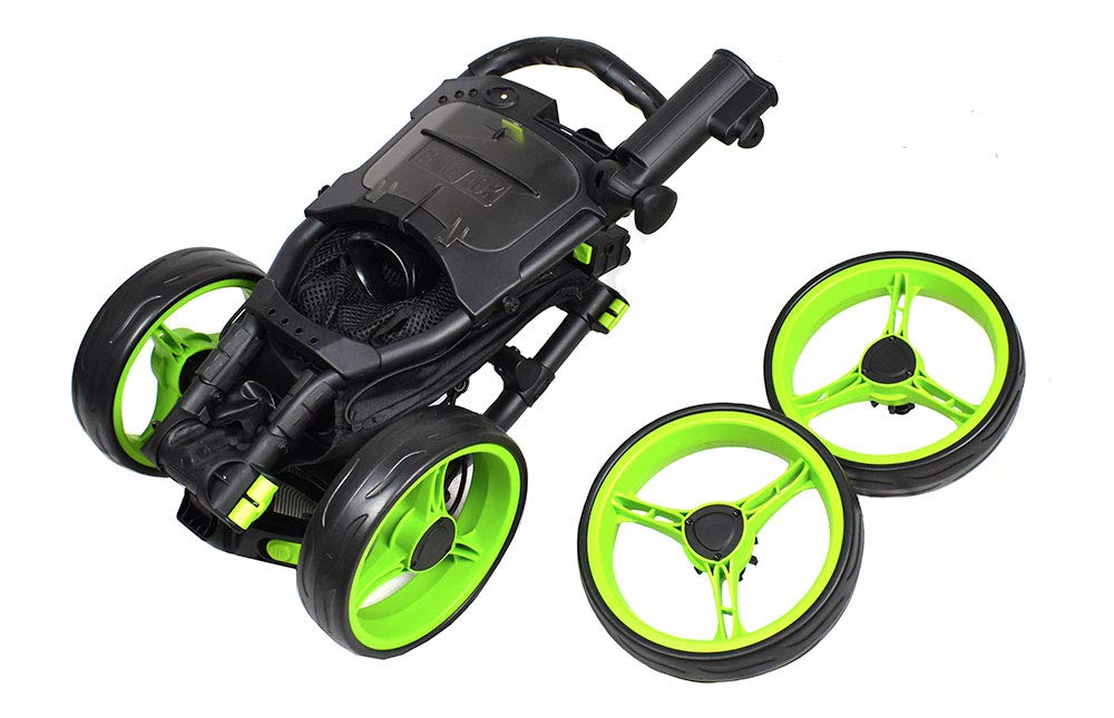 Caddytek 4 Wheel Golf Push Cart - Compact, Lightweight, Close Folding Push Pull Caddy Cart Trolley - Explorer V8, Lime