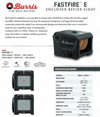 Burris Optics Fastfire E Red Dot Sight Fully Enclosed Emitter, 3.5 MOA, ACRO Footprint, 60,000 Hours, Waterproof Shockproof Fogp