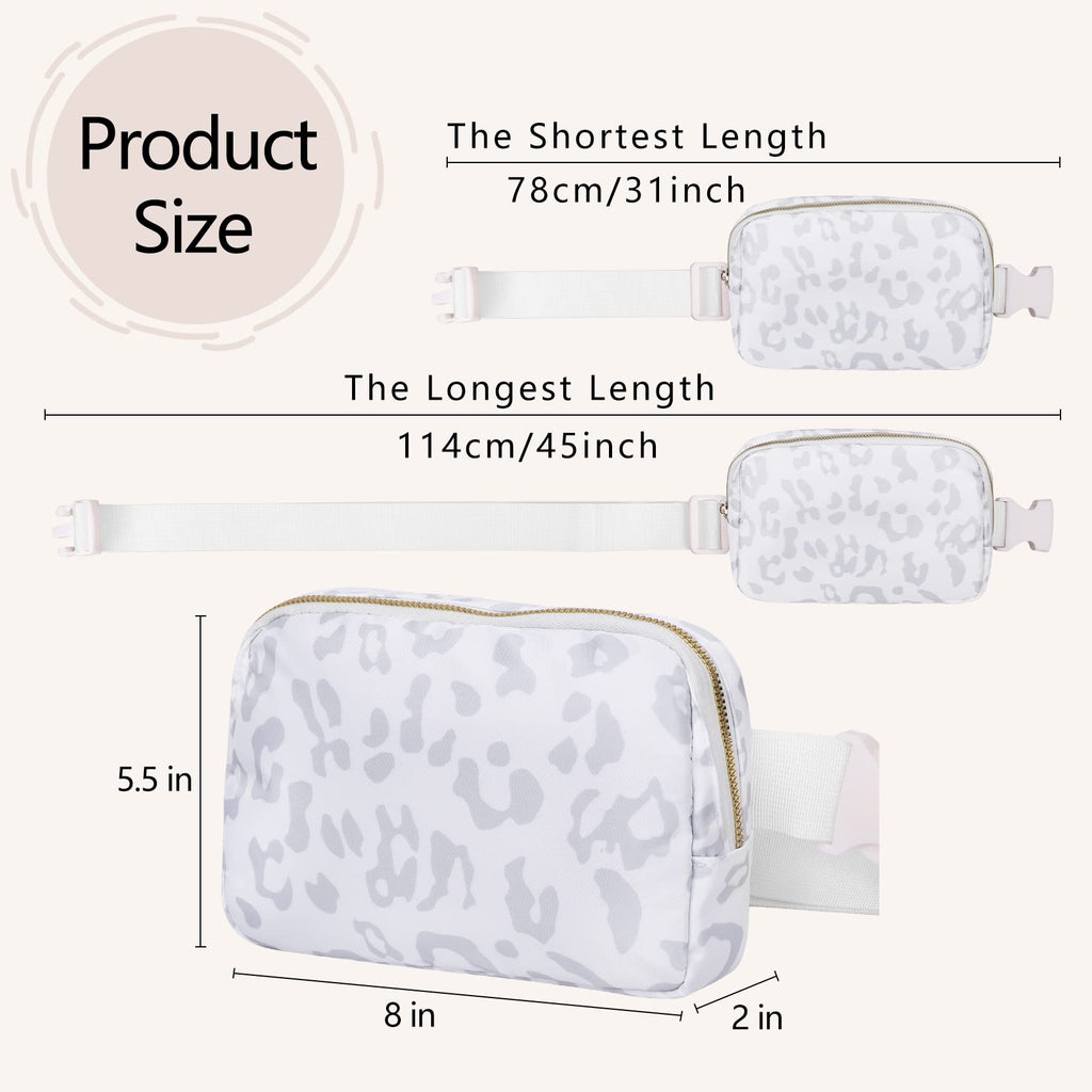Vorolo Fanny Pack Christmas Gift For Women And Men Crossbody Bag Belt Bag Bum Bag With Adjustable Strap For Sportsoff White+Leop