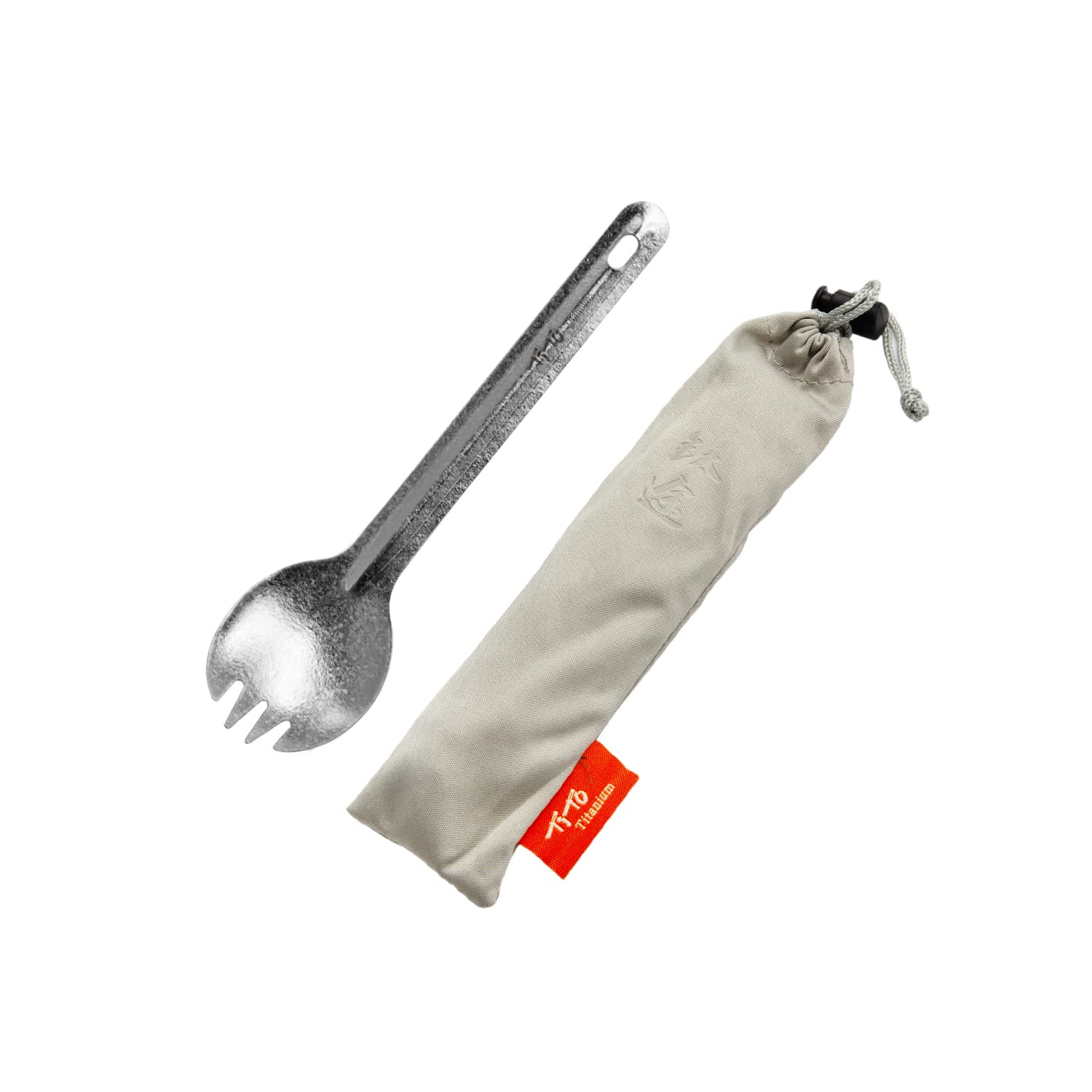 Tito Titanium Bright Colorful Spork For Outdoor Camping, Light Weight Titanium Spoon For Travel Home With Cloth Bag