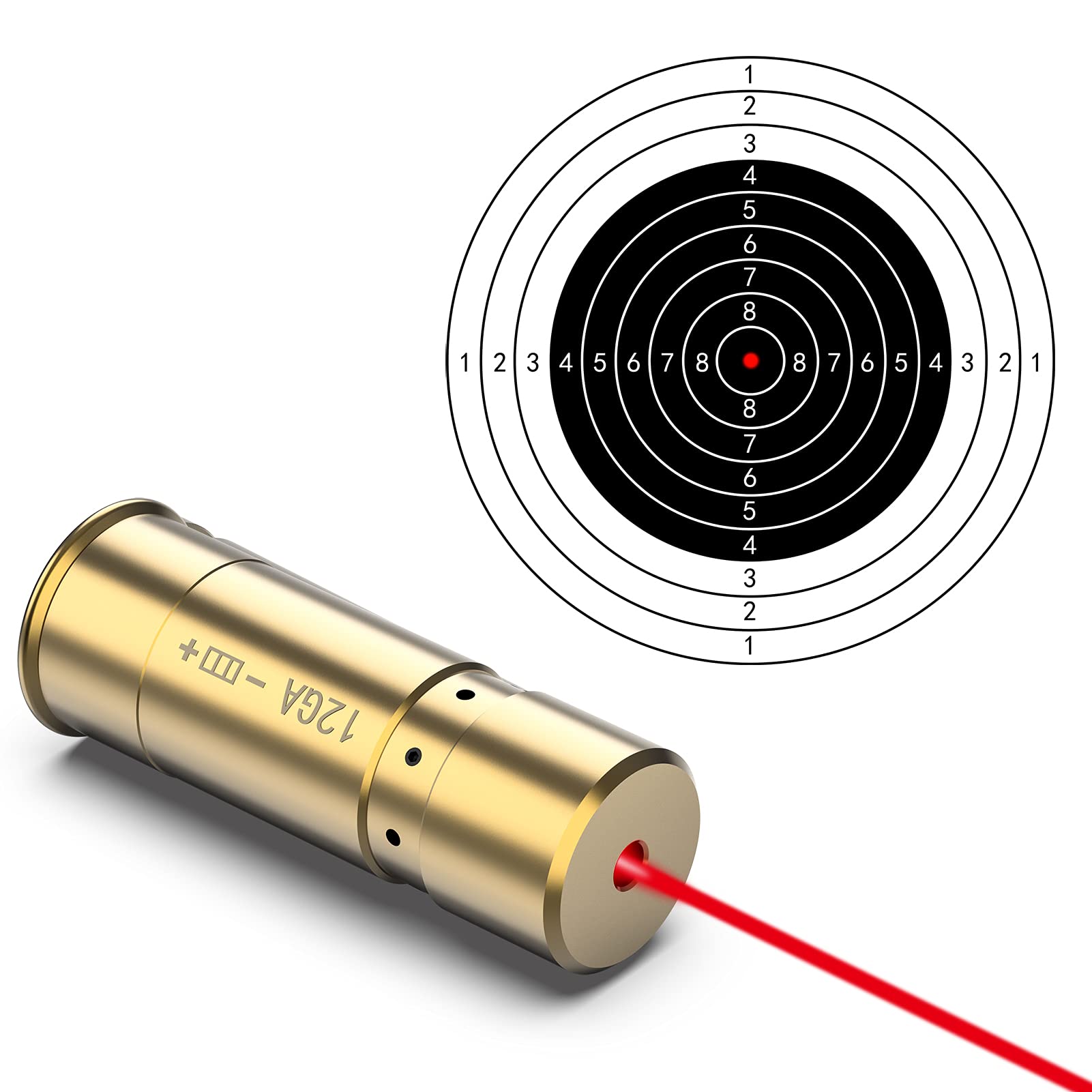 Feyachi Laser Bore Sight 12 Gauge Bore Sight Red Dot Laser Boresighter with 3 Sets of Batteries