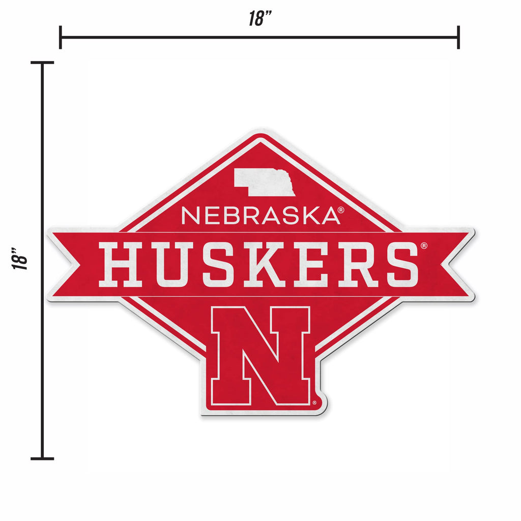 Rico Industries Ncaa Nebraska Cornhuskers Diamond Shape Cut Pennant - Home And Living Room D  Cor - Soft Felt Ez To Hang