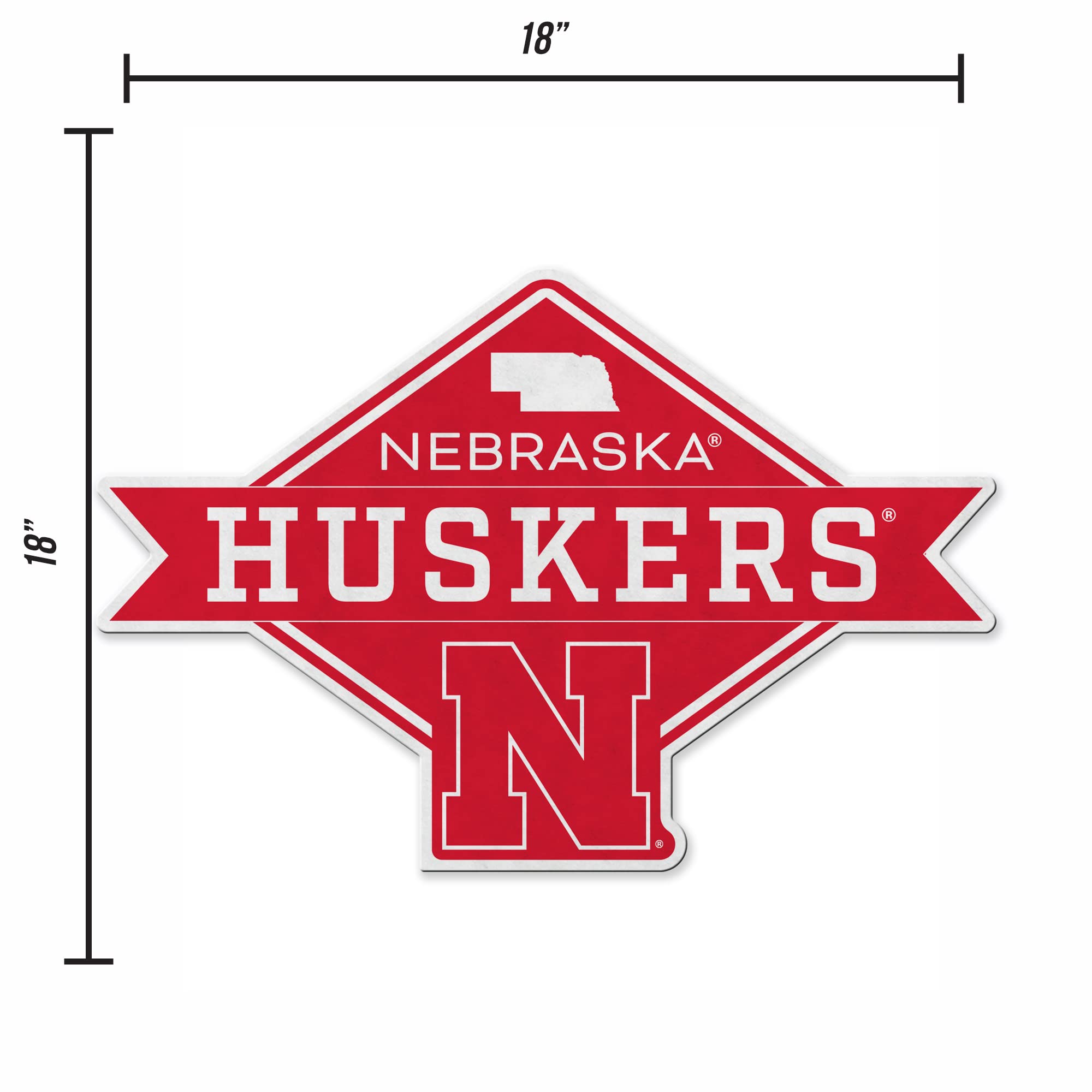 Rico Industries Ncaa Nebraska Cornhuskers Diamond Shape Cut Pennant - Home And Living Room D  Cor - Soft Felt Ez To Hang