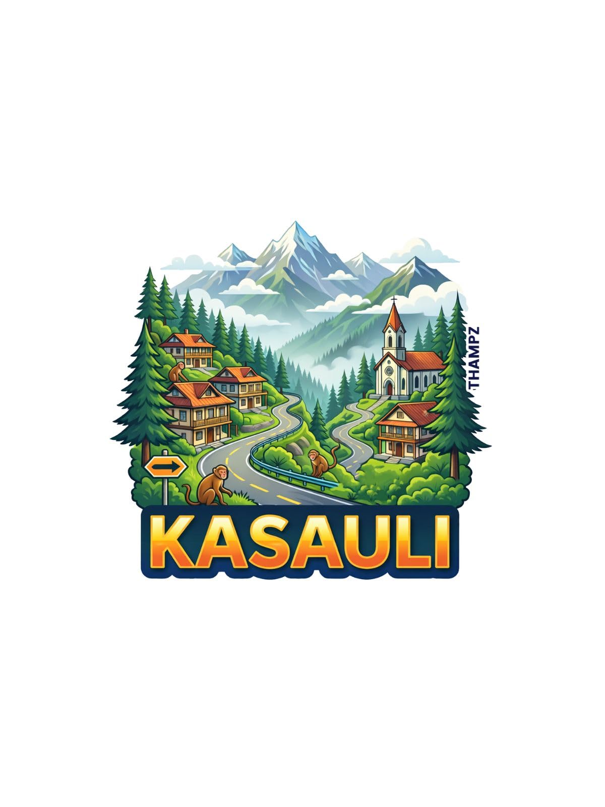 THAMPZ Kasauli 3D Embossed Flexible Fridge Magnet 0.5mm Decorative with Strong Hold | Refrigerator Magnet for Notes, Photos & K